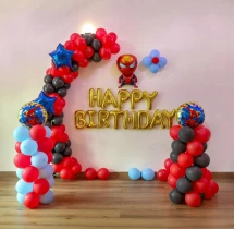 birthday Half Arch Spiderman Theme Decoration